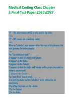 Medical Coding Class Chapter 3&period;Final Test Paper 20262027&period;&NewLine;