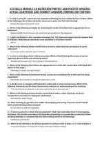 Ati Skills Module 3&period;0 Nutrition Pretest And Postest Updated&NewLine;Actual Questions And Correct Answers Verified 2027 Edition