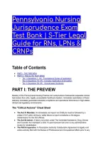 2026&sol;2027 Pennsylvania Nursing Jurisprudence Exam Test Bank &vert; &NewLine;S-Tier Legal Guide for RNs&comma; LPNs & CRNPs