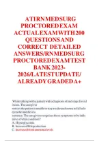 ATI RN Med Surg Proctored Exam Test Bank 2023-2026&colon; 200 Q&A Graded A&plus;&NewLine;&NewLine;
