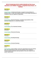 BICSI TECHNICIAN STUDY GUIDE UPDATED ACTUAL Exam&NewLine;Questions and CORRECT Answers &vert; Simplified Cheat Sheet &vert; A&plus;&NewLine;Verified