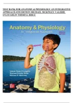 Test Bank for Anatomy & Physiology&colon; An Integrative Approach&comma; 4th Edition by Michael McKinley&comma; Valerie O'Loughlin & Theresa Bidle