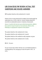 Leik Exam Edge Fnp Review Actual Test&NewLine;Questions And Solved Answers