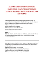 Alabama Medical Coding Specialist &NewLine;Examination Complete Questions And &NewLine;Detailed Solutions Latest Update This Year &NewLine;Just Release