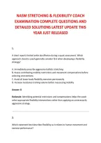 Nasm Stretching & Flexibility Coach &NewLine;Examination Complete Questions And &NewLine;Detailed Solutions Latest Update This &NewLine;Year Just Released