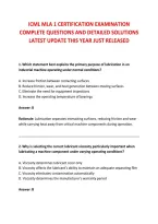 Icml Mla 1 Certification Examination &NewLine;Complete Questions And Detailed Solutions &NewLine;Latest Update This Year Just Released
