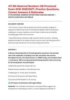 ATI RN Maternal Newborn OB Proctored Exam NGN 2026&sol;2027 &vert; Practice Questions&comma; Correct Answers & Rationales