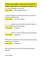 Advanced Health Assessment Module 2 Exam Questions & Answers &lpar;Grade A&plus;&rpar;&period;docx&NewLine;&NewLine;