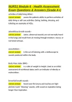 NURS1 Module 6 - Health Assessment Exam Questions & Answers &lpar;Grade A&plus;&rpar;&period;docx&NewLine;&NewLine;
