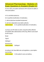 Advanced Pharmacology - Modules 1-5 Exam Questions & Answers &lpar;Grade A&plus;&rpar;&period;docx&NewLine;&NewLine;