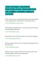 Letrs For Early Childhood Educators Actual Exam Questions And Correct Answers Complete Solution&period;pdf&NewLine;&NewLine;