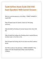 GoJet Airlines Study Guide &lpar;CRJ-550&rpar; Exam Questions With Correct Answers 