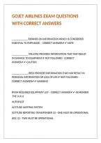 Gojet Airlines Exam Questions With Correct Answers 