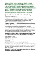 California Real Estate 2026&sol;2027 Study Guide &vert; ACTUAL-Style California Real Estate License Exam Practice Questions & Answers&comma; Latest Updated DRE Exam Prep&comma; Verified Answers&comma; Detailed Rationales&comma; Real Estate Principles&comma; Practice & Finance&comma; Contracts&comma; Agenc