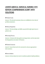 Lewis's Medical Surgical Nursing 12Th&NewLine;Edition Comprehensive Script With&NewLine;Solutions&NewLine;