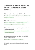 Lewis's Medical Surgical Nursing 12Th&NewLine;Edition Questions And Solutions&NewLine;Graded A&plus;