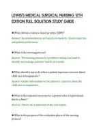 Lewis's Medical Surgical Nursing 12Th&NewLine;Edition Full Solution Study Guide&NewLine;