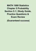 MATH 1680 Statistics Chapter 5 Probability Section 5&period;1 &vert; Study Guide&comma; Practice Questions & Exam Review
