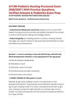 ATI RN Pediatric Nursing Proctored Exam 2026&sol;2027 &vert; NGN Practice Questions&comma; Verified Answers & Pediatrics Exam Prep