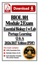 BIOL 101 Module 2 Exam &vert; Essential Biology I w&sol;Lab &vert; Portage Learning &vert; Q & A &vert; 2026&sol;2027 Edition &lpar;PDF&rpar;