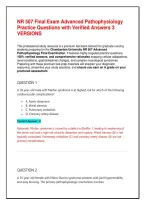 NR 507 Final Exam Advanced Pathophysiology Practice Questions with Verified Answers