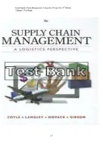 Supply Chain Management&colon; A Logistics Perspective 9th Edition Chapter 1 Test Bank &ndash; Complete Exam Questions and Answers&NewLine;