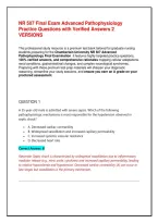 NR 507 Final Exam Advanced Pathophysiology Practice Questions with Verified Answers