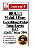 BIOL 101 Module 1 Exam &vert; Essential Biology I w&sol;Lab &vert; Portage Learning &vert; Q & A &vert; 2026&sol;2027 Edition &lpar;PDF&rpar;&NewLine;