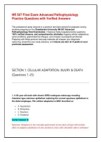 NR 507 Final Exam Advanced Pathophysiology Practice Questions with Verified Answers