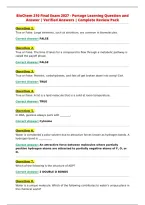 BioChem 210 Final Exam 2027 - Portage Learning Question and&NewLine;Answer &vert; Verified Answers &vert; Complete Review Pack