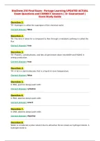 BioChem 210 Final Exam - Portage Learning UPDATED ACTUAL&NewLine;Exam Questions and CORRECT Answers &vert; A&plus; Guaranteed &vert;&NewLine;Exam Study Guide