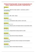 BioChem 210 Final Exam 2027 - Portage Learning Question and&NewLine;Answer &vert; Updated Verified Answers &vert; Study Guide Pack