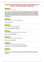 BioChem 210 Final Exam 2027 - Portage Learning Question and&NewLine;Answer &vert; A&plus; Verified Answers &vert; Study Pack
