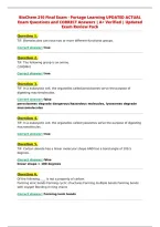 BioChem 210 Final Exam - Portage Learning UPDATED ACTUAL&NewLine;Exam Questions and CORRECT Answers &vert; A&plus; Verified &vert; Updated&NewLine;Exam Review Pack