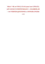 Nr507&sol; Nr 507 Final Exam &lpar;2026&sol;2027 Update&rpar; &NewLine;Advanced Pathophysiology &ndash; Chamberlain &ndash; 100 Verified Questions & Answers &lpar;Weeks &NewLine;5&ndash;8&rpar;