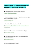 Life Insurance Comprehensive Test&NewLine;Bank Full Solution Graded A&plus;&NewLine;