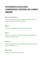 Life Insurance Exam Illinois&NewLine;Comprehensive Questions And Correct&NewLine;Answers