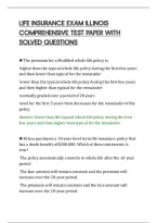 Life Insurance Exam Illinois&NewLine;Comprehensive Test Paper With&NewLine;Solved Questions&NewLine;
