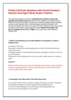 Florida 2-20 Exam Questions with Correct Answers &vert; General Lines Agent Study Guide