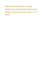 NR507 Midterm Exam 2026&sol;2027 &ndash; Advanced &NewLine;Pathophysiology &vert; Verified Questions & Answers with &NewLine;Rationales &vert; Chamberlain University &vert; Weeks 1&ndash;4 &vert; A&plus; &NewLine;Graded 