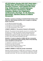 ATI PN Pediatric Nursing 2026&sol;2027 Study Guide &vert; ACTUAL-Style ATI PN Pediatric Nursing Practice Questions & Answers&comma; Latest Updated ATI Exam Prep&comma; Verified Answers&comma; Detailed Rationales&comma; Pediatric Growth & Development&comma; Health Promotion&comma; Newborn Care&comma; Respi