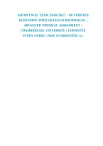 NR509 Final Exam 2026&sol;2027 &ndash; 88 Verified Questions &NewLine;with Detailed Rationales &vert; Advanced Physical &NewLine;Assessment &vert; Chamberlain University &vert; Complete &NewLine;Study Guide &vert; Pass Guaranteed A&plus; 
