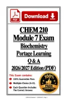 CHEM 210  Module 7 Exam &vert; Biochemistry &vert;&nbsp;&NewLine;Portage Learning &vert; Q & A &vert; 2026&sol;2027 actual&nbsp;&NewLine;&lpar;PDF&rpar;&nbsp;&NewLine;