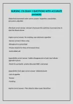 Nursing 176 Exam 3 Questions With Accurate Answers