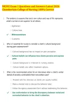 NR302 Exam 1 Questions and Answers Latest 2026 Chamberlain College of Nursing &vert;100&percnt; Correct 