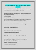 Nursing 176 Exam 2 Questions With Accurate Answers