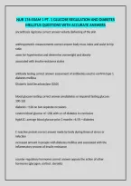 Nur 176 Exam 1 Pt&period; 1 Glucose Regulation And Diabetes Mellitus Questions With Accurate Answers