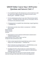 QMAP Online Course Step 2 All Practice Questions and Answers Unit 1-7