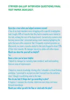 Stryker Gallup Interview Questions&period;final Test Paper 20262027&period;&NewLine;
