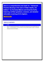 Advanced Practice Nursing in the Care of Older Adults&comma; 3rd Edition by Kennedy-Malone & Groenke-Duffy &ndash; 120 Practice Questions with Answers and Rationales